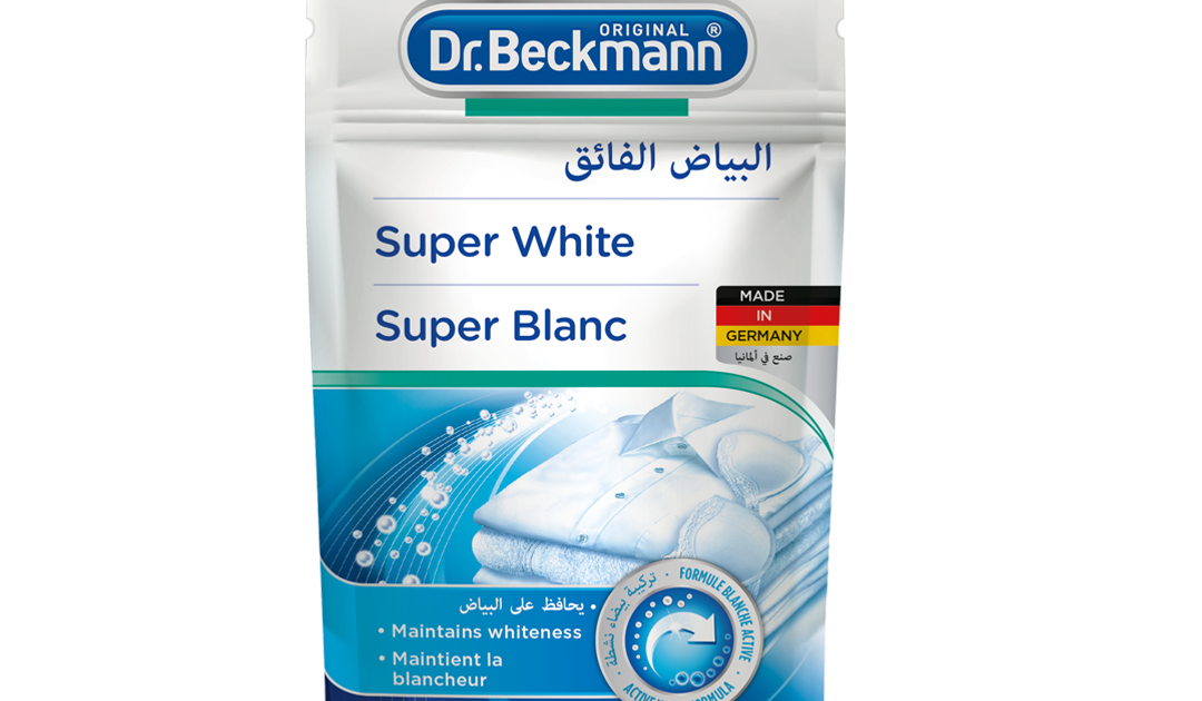 For yellowed laundry, Dr. Beckmann Super White is the perfect solution to  maintain the radiance of white fabrics